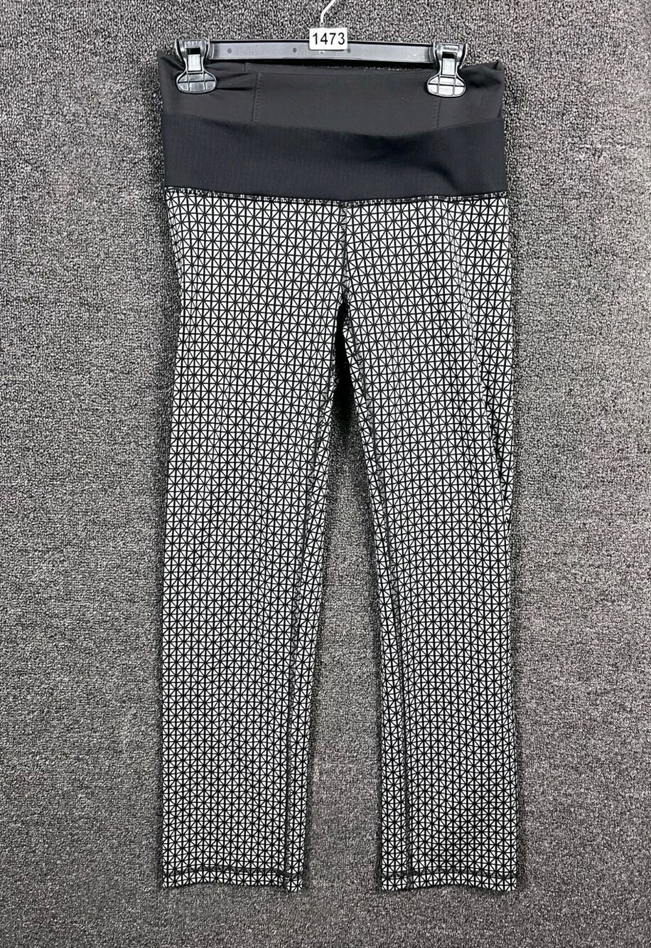 Lululemon Athletica Straight Up Pant Tri Geo Silver Spoon Black Legging Womens 6